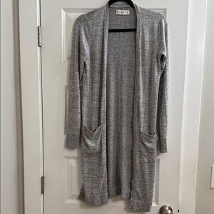 ABERCROMBIE | Heather Gray Knit Sweater Cardigan Duster | SIZE XS
